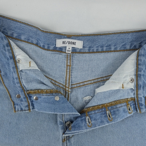 Re/Done Denim Shorts Raw Hem High Rise Button Fly Cut Off Airy Indigo 28 NWOT - Picture 8 of 14